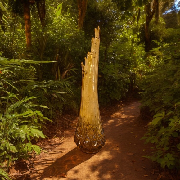 25.25”! Vintage MCM L.E. Smith swung glass vase 25.25” H x 7” W x  21.5” dia bas - Picture 5 of 10